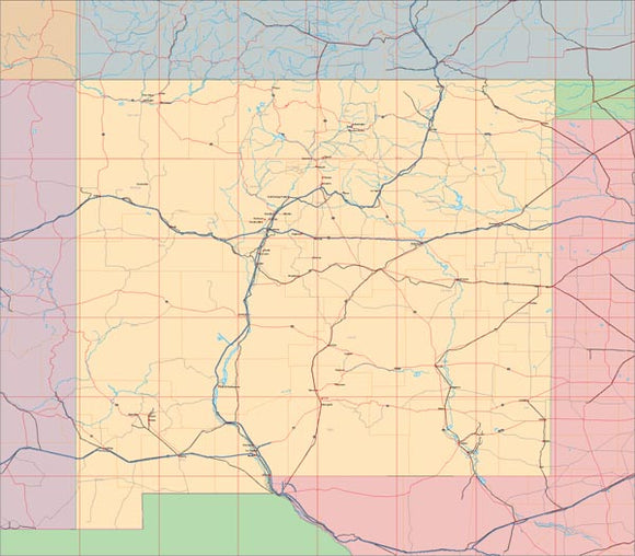USA State EPS Map of New Mexico