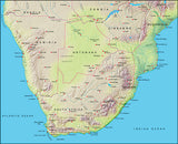 Photoshop JPEG Relief map and Illustrator EPS vector map collection Africa continent 8 maps