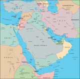 Photoshop JPEG Relief map and Illustrator EPS vector map Saudi Arabia