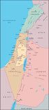Photoshop JPEG Relief map and Illustrator EPS vector map Israel, Lebanon, West Bank, Gaza Strip
