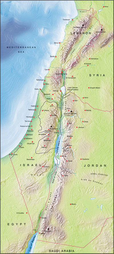 Israel, Lebanon, West Bank, Gaza Strip