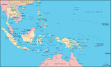 Photoshop JPEG Relief map and Illustrator EPS vector map East Indies, Indonesia