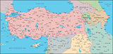 Photoshop JPEG Relief map and Illustrator EPS vector map Turkey
