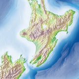 Photoshop JPEG Relief map and Illustrator EPS vector map New Zealand
