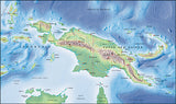 Photoshop JPEG Relief map and Illustrator EPS vector map collection Australasia continent 4 maps