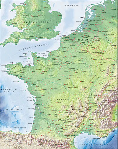Illustrator EPS map France Benelux Switzerland