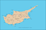 Photoshop JPEG Relief map and Illustrator EPS vector map Cyprus
