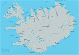 Photoshop JPEG Relief map and Illustrator EPS vector map Iceland