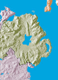 Photoshop JPEG Relief map and Illustrator EPS vector map Ireland