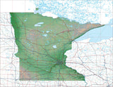 USA State Relief and Vector Map Package of Minnesota