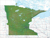 USA State Relief and Vector Map Package of Minnesota