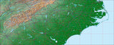 USA State Relief and Vector Map Package of North Carolina
