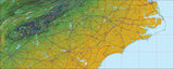 USA State Relief and Vector Map Package of North Carolina