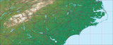 USA State Relief and Vector Map Package of North Carolina