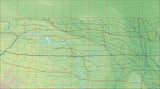 USA State Relief and Vector Map Package of North Dakota