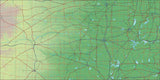 USA State Relief and Vector Map Package of Oklahoma