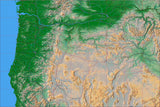 USA State Relief and Vector Map Package of Oregon