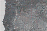 USA State Relief and Vector Map Package of Oregon
