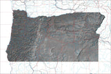 USA State Relief and Vector Map Package of Oregon