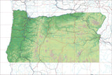 USA State Relief and Vector Map Package of Oregon