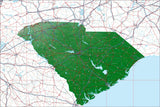 USA State Relief and Vector Map Package of South Carolina