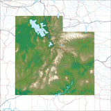 USA State Relief and Vector Map Package of Utah