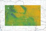 USA State Relief and Vector Map Package of Wyoming