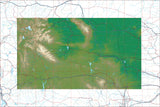 USA State Relief and Vector Map Package of Wyoming