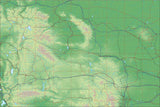 USA State Relief and Vector Map Package of Wyoming
