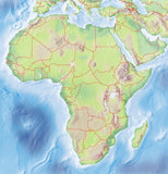 Photoshop JPEG Relief map and Illustrator EPS vector map Africa continent - Photoshop JPEG Illustrator EPS Vector