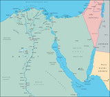 Mountain High Map # 103 nile delta illustrator geopolitical view