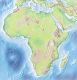 Photoshop JPEG Relief map and Illustrator EPS vector map Africa continent - Photoshop JPEG Illustrator EPS Vector