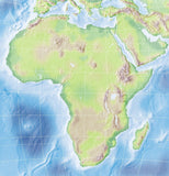 Photoshop JPEG Relief map and Illustrator EPS vector map Africa continent - Photoshop JPEG Illustrator EPS Vector