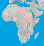 Photoshop JPEG Relief map and Illustrator EPS vector map Africa continent - Photoshop JPEG Illustrator EPS Vector
