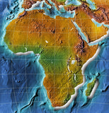 Photoshop JPEG Relief map and Illustrator EPS vector map Africa continent - Photoshop JPEG Illustrator EPS Vector