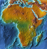 Photoshop JPEG Relief map and Illustrator EPS vector map Africa continent - Photoshop JPEG Illustrator EPS Vector