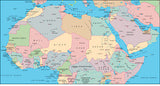 Mountain High Map # 102 africa north illustrator geopolitical view
