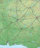 USA State Relief and Vector Map Package of Alabama - Photoshop JPEG and Illustrator EPS