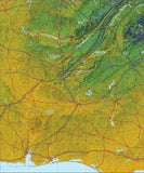 USA State Relief and Vector Map Package of Alabama - Photoshop JPEG and Illustrator EPS