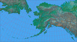 USA State Relief and Vector Map Package of Alaska - Photoshop JPEG and Illustrator EPS