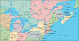 Mountain High Map # 209 usa neast illustrator geopolitical view