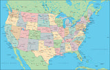 Mountain High Map # 204 usa illustrator geopolitical view