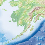 Mountain High Map # 203 alaska high contrast relief featuring land vegetation