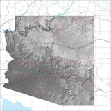 USA State Relief and Vector Map Package of Arizona - Photoshop JPEG and Illustrator EPS