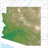 USA State Relief and Vector Map Package of Arizona - Photoshop JPEG and Illustrator EPS