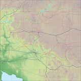 USA State Relief and Vector Map Package of Arizona - Photoshop JPEG and Illustrator EPS