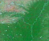 USA State Relief and Vector Map Package of Arkansas - Photoshop JPEG and Illustrator EPS
