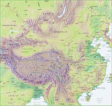 Mountain High Map #312 china extended photoshop low contrast relief map with close up detail