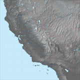 USA State Relief and Vector Map Package of California - Photoshop JPEG and Illustrator EPS