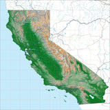 USA State Relief and Vector Map Package of California - Photoshop JPEG and Illustrator EPS